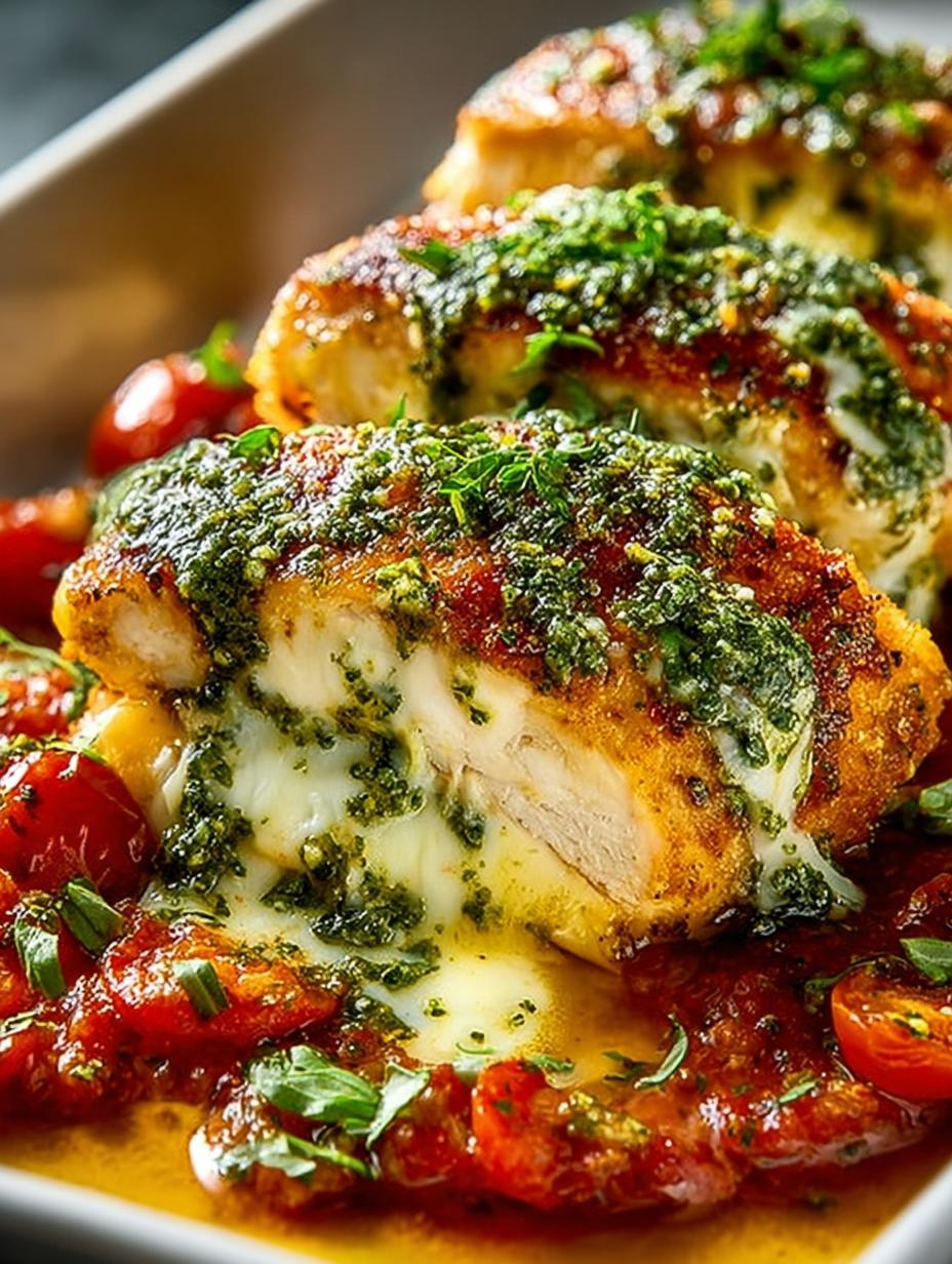 Baked Pesto Mozzarella Chicken: 5 Mouthwatering Servings - Baked Pesto Mozzarella Chicken - main visual representation