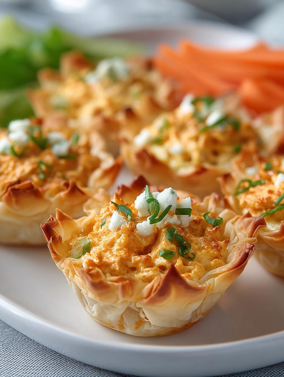 Buffalo Chicken Phyllo Cups