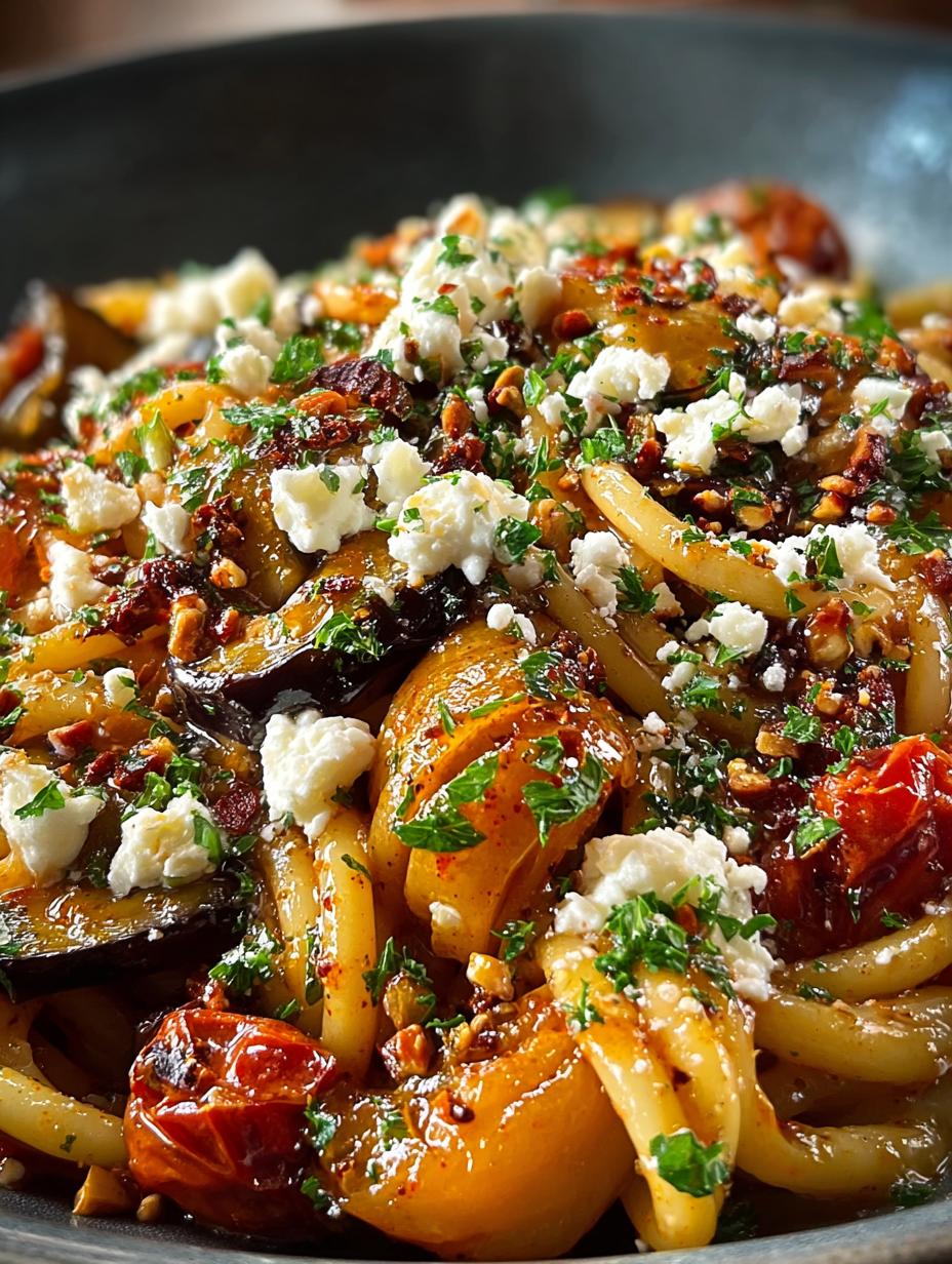 Charred Eggplant Pasta with Creamy Goat Cheese Delight - Charred Eggplant Pasta with - additional detail