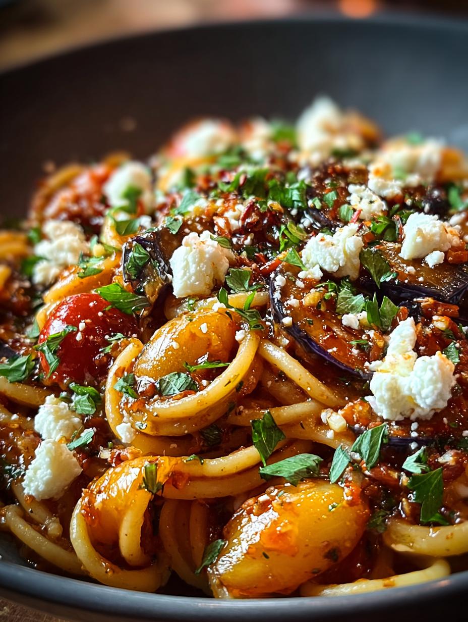 Charred Eggplant Pasta with