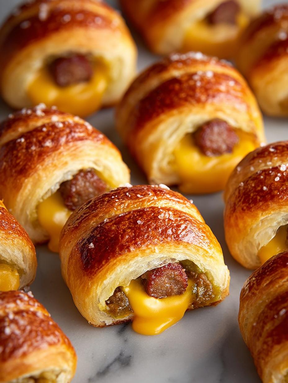 Cheeseburger Pigs Blanket: 24 Savory Appetizer Bites 5 Cheeseburger Pigs Blanket: 24 Savory Appetizer Bites - Cheeseburger Pigs Blanket - main visual representation