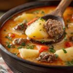 Cheesy Beef Potato Soup