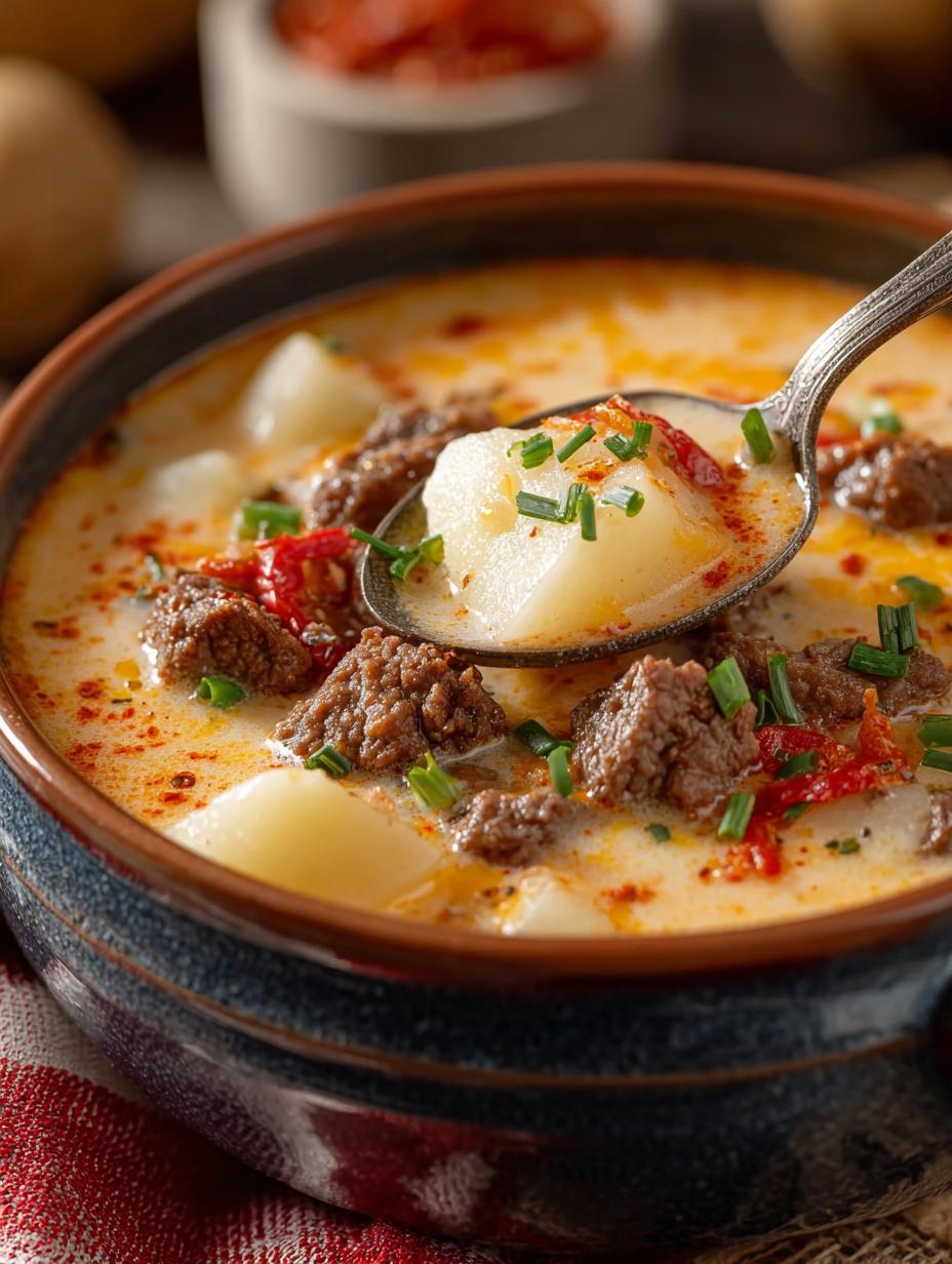 Cheesy Beef Potato Soup: 5 Savory Steps to Comfort - Cheesy Beef Potato Soup - additional detail