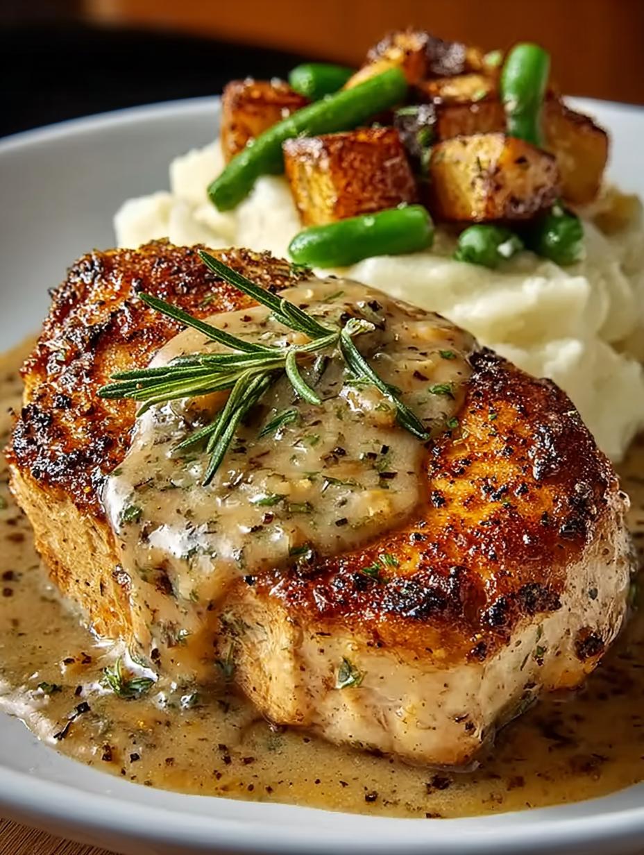 Delicious Chicken Garlic Gravy with fresh herbs