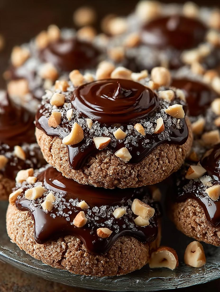 Chocolate Hazelnut Thumbprint Cookies