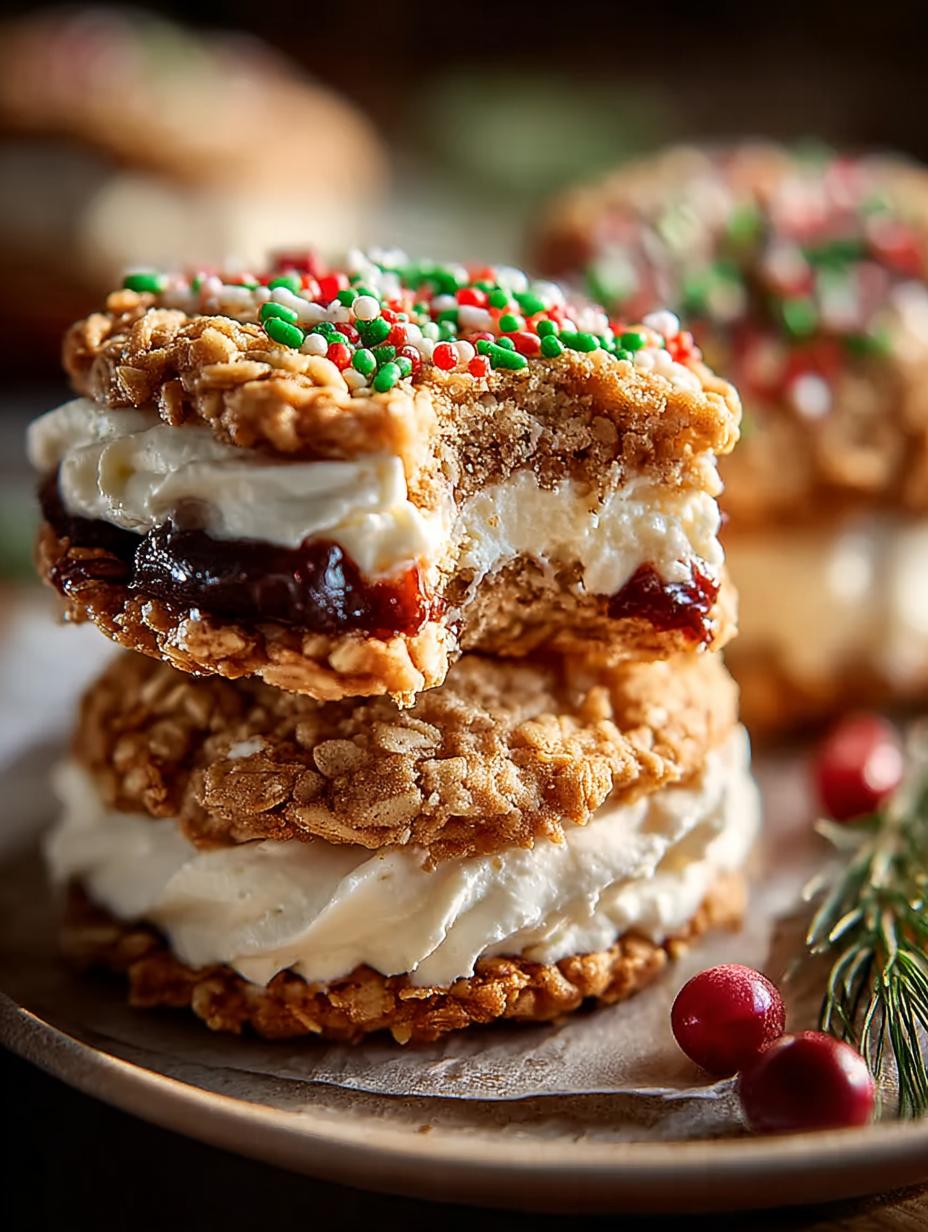 Christmas Oatmeal Cream Pies