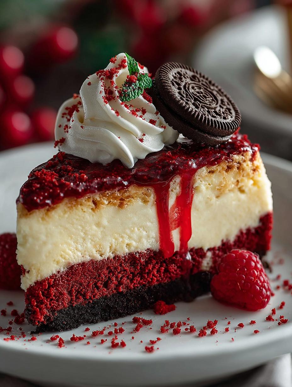 Christmas Red Velvet Cheesecake: A Festive Delight 5 Christmas Red Velvet Cheesecake: A Festive Delight - Christmas Red Velvet Cheesecake - main visual representation