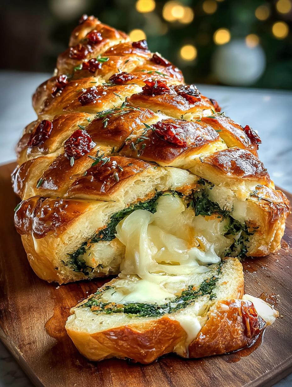 Christmas Tree Stuffed Bread