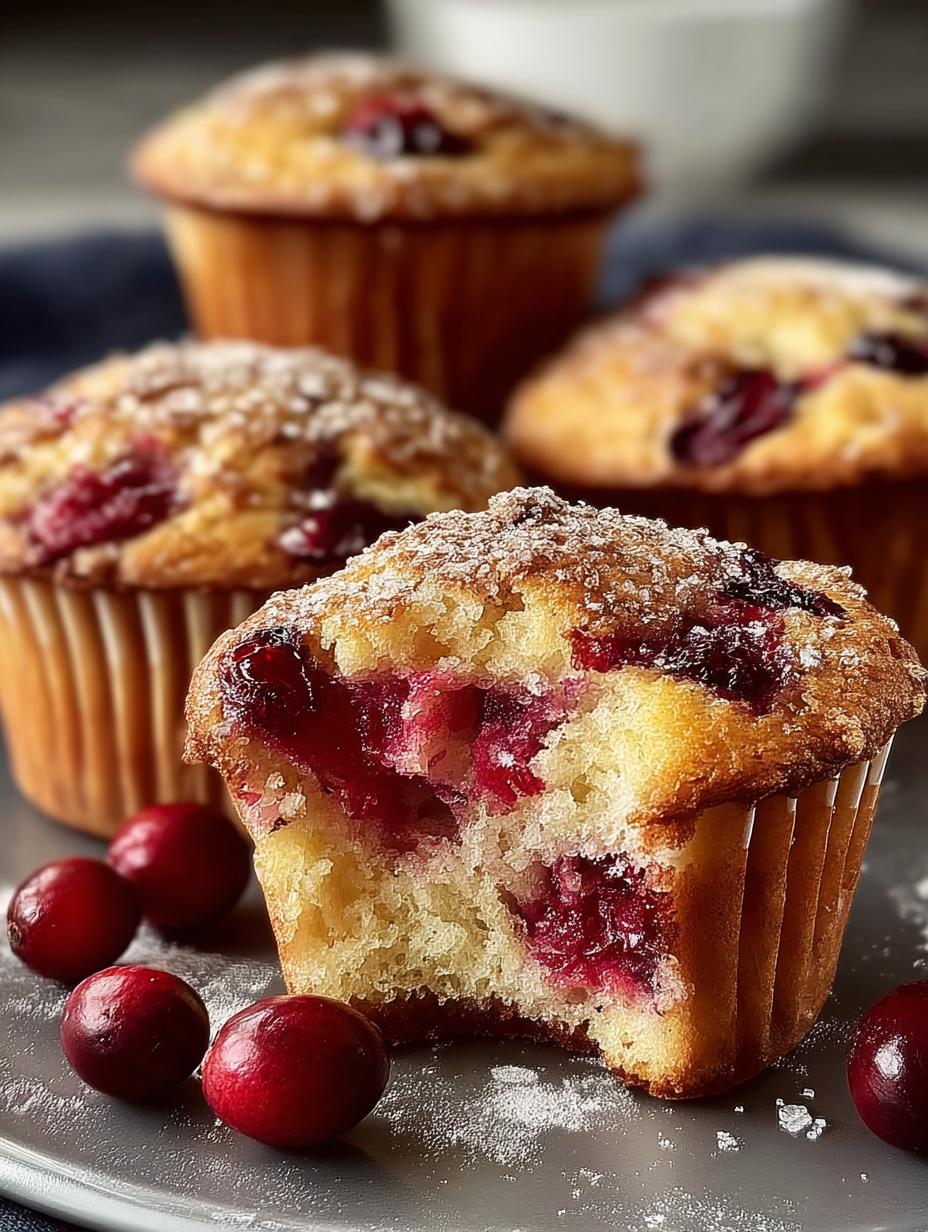 Cranberry Muffins Baking