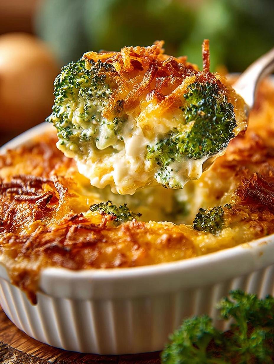 Delicious Creamy French Onion Broccoli Casserole Recipe - Creamy French Onion Broccoli - main visual representation