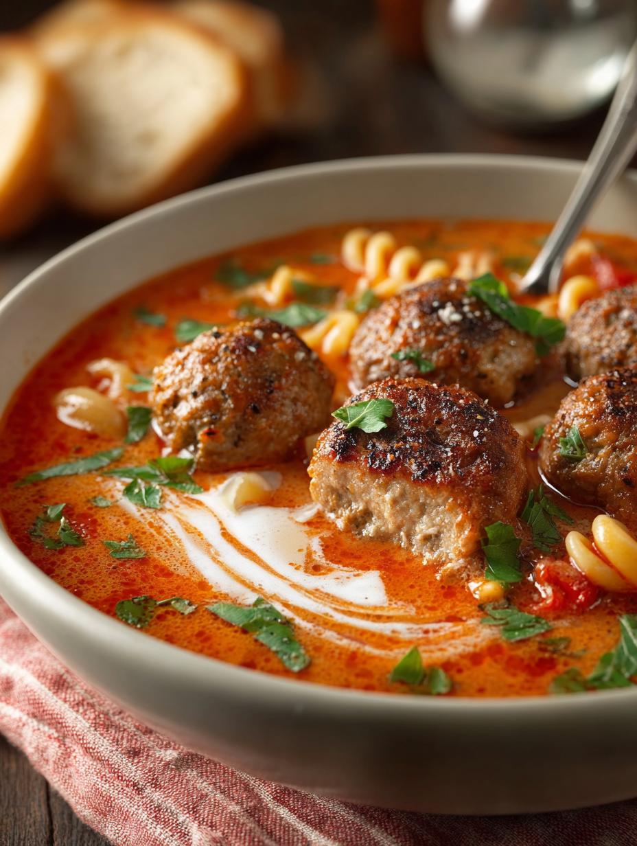Creamy Italian Meatball Soup