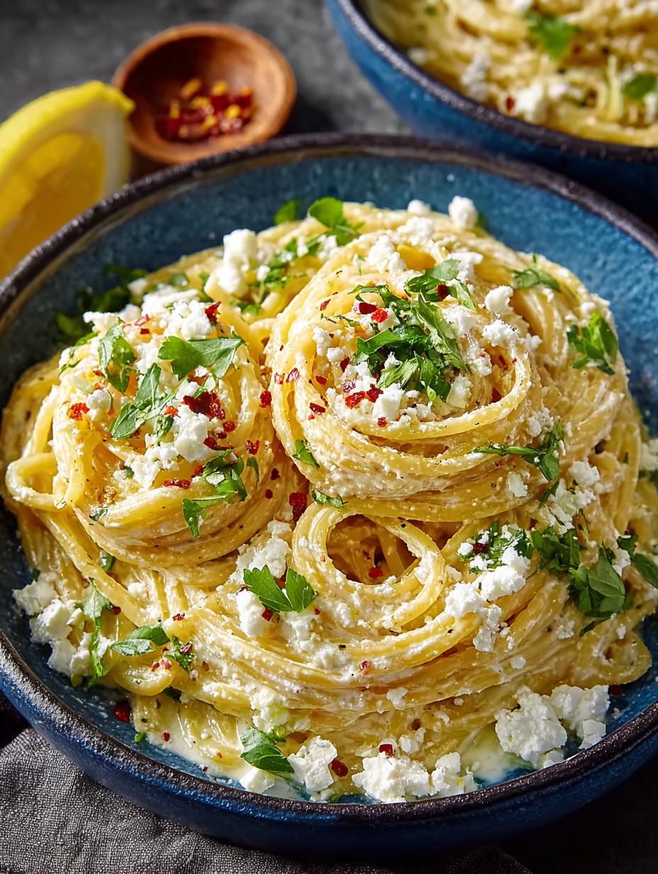 Creamy Lemon Feta Pasta