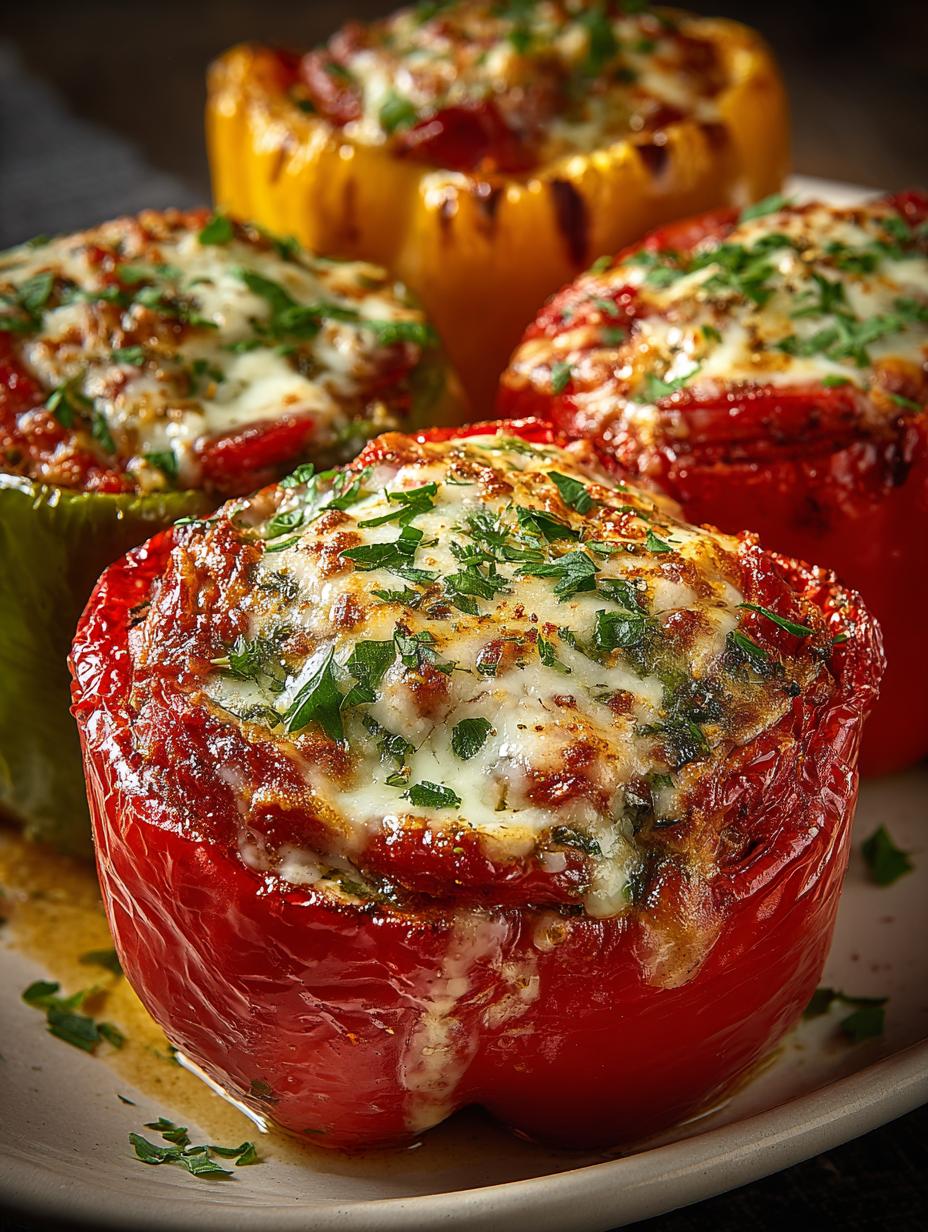 Creamy Pizza Stuffed Peppers