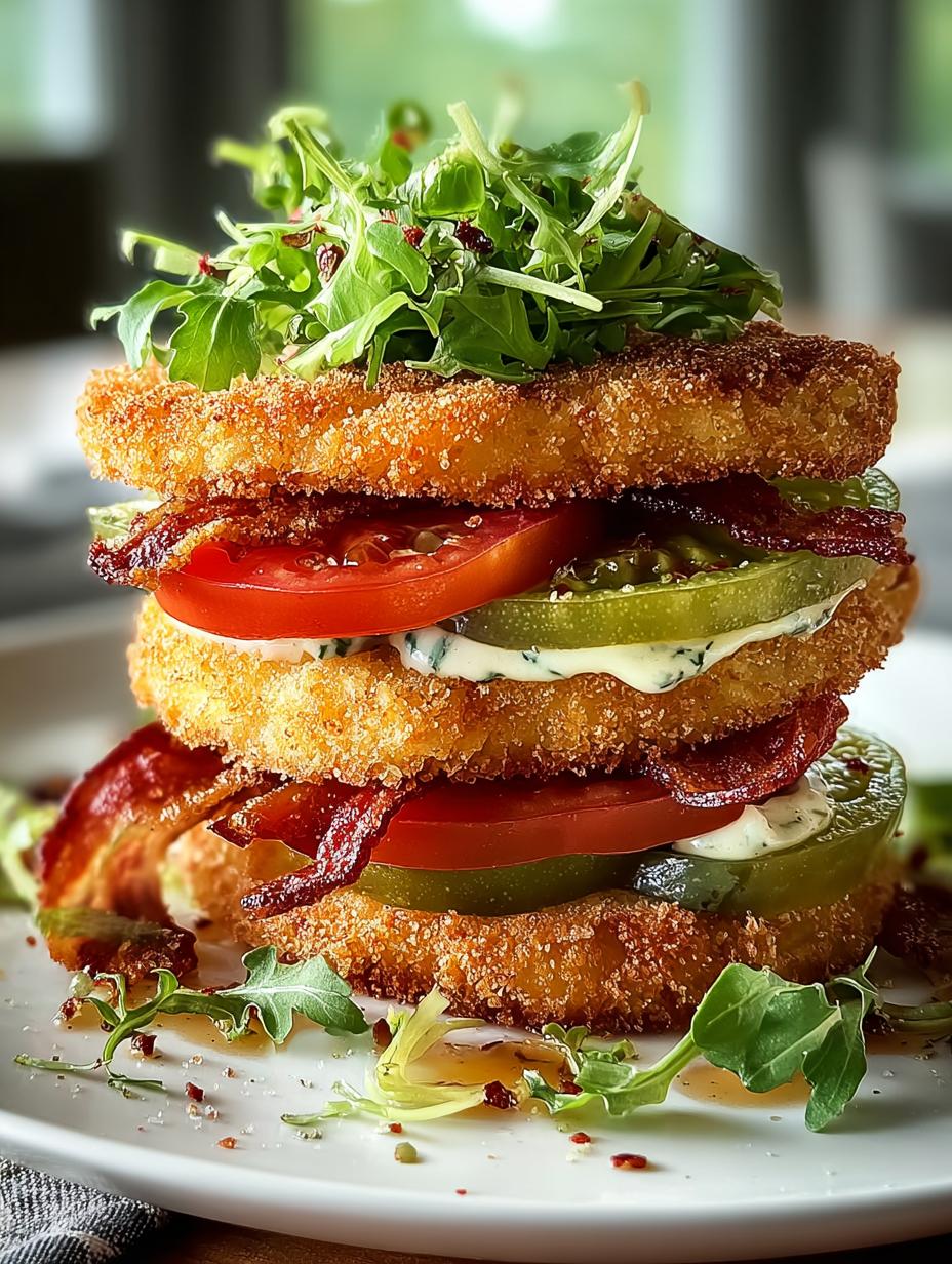 Crunchy Fried Green Tomato BLT Sandwich Recipe 6 Crunchy Fried Green Tomato BLT Sandwich Recipe - Crunchy Fried Green Tomato - additional detail