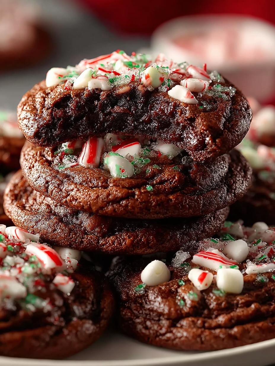Decadent Peppermint Brownie Cookies