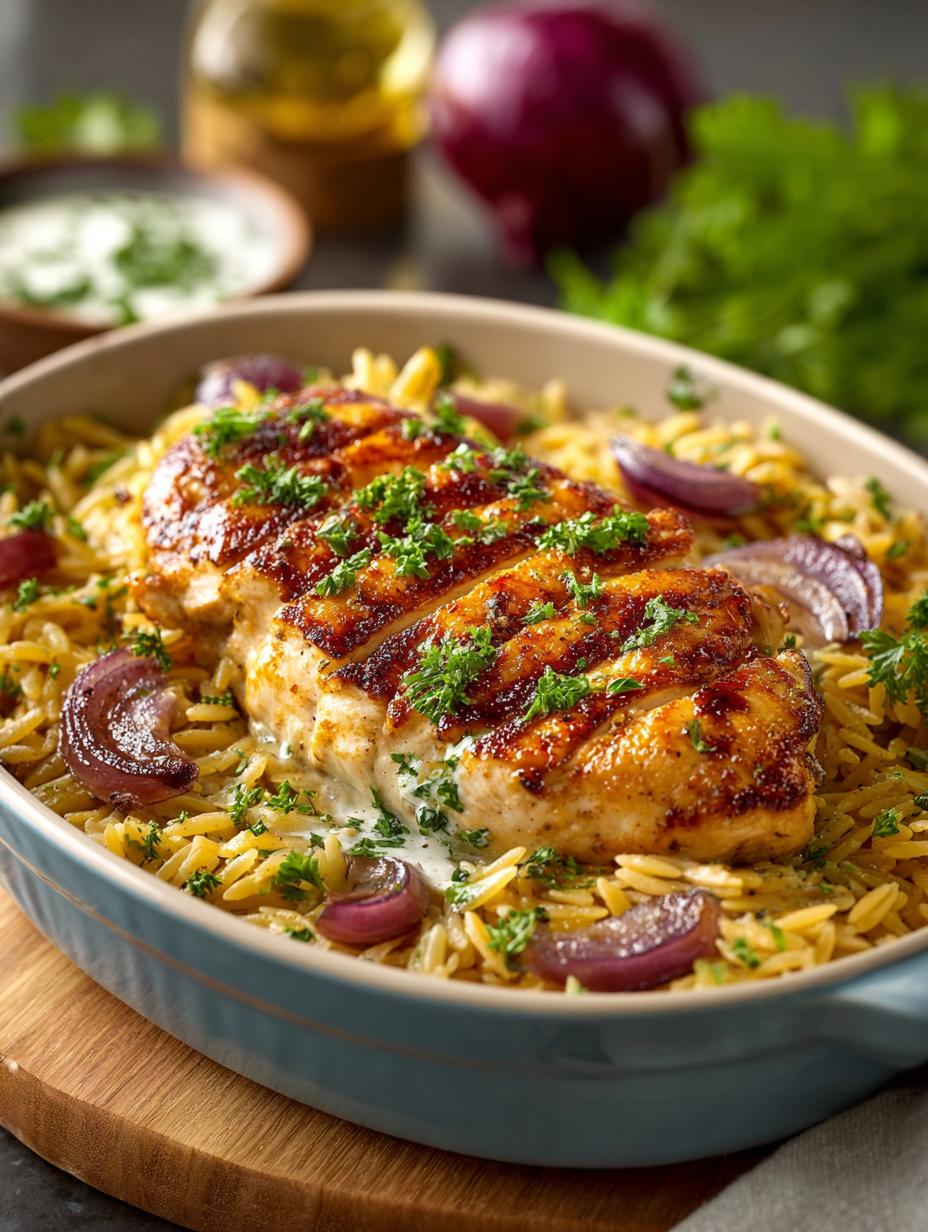 French Onion Chicken Orzo