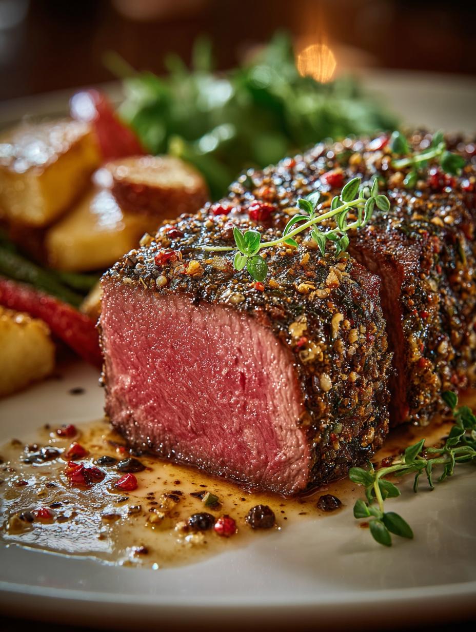 Garlic Peppercorn Crusted Beef: A Bold and Elegant Dish - Garlic Peppercorn Crusted Beef - additional detail