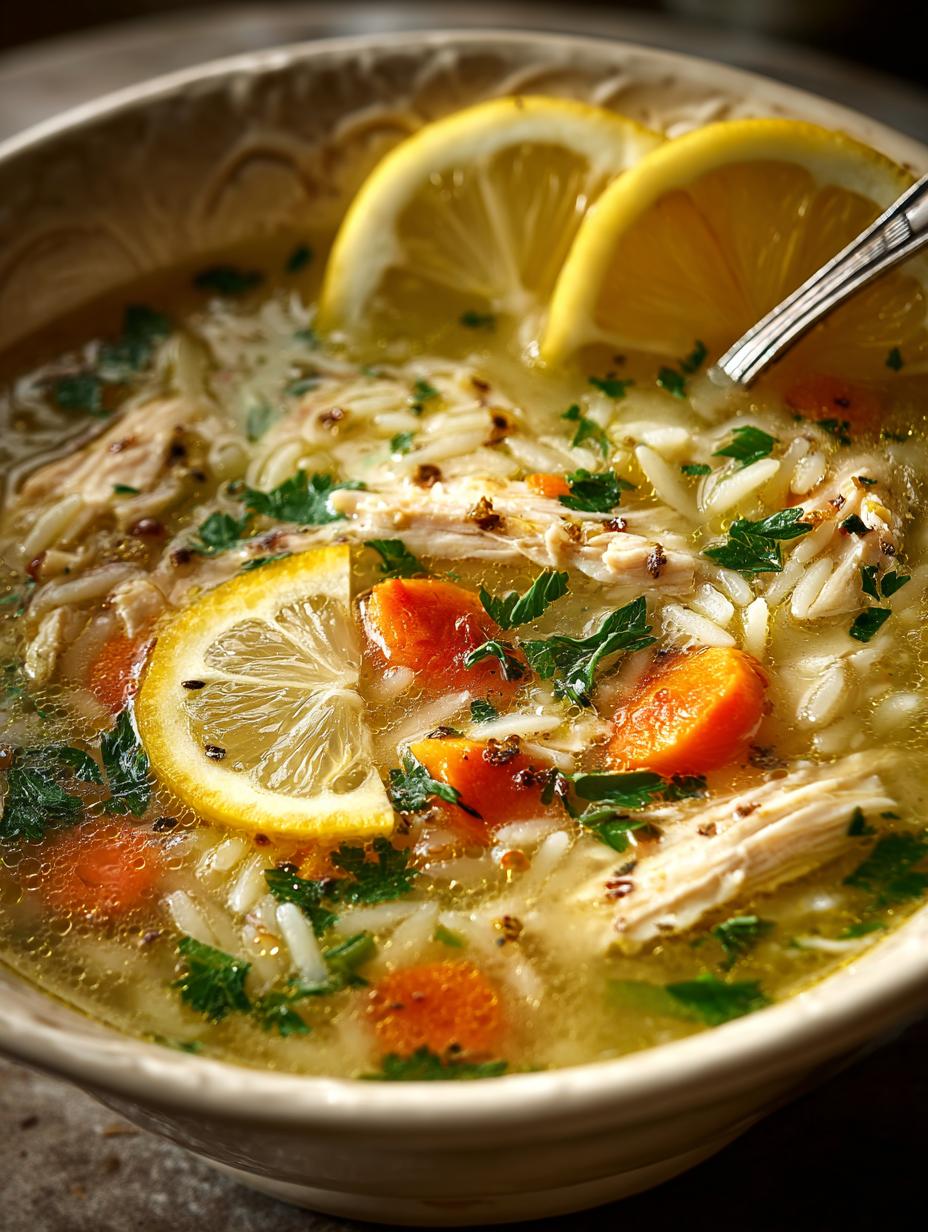 Zesty Lemon Chicken Orzo Soup for Comforting Days - Lemon Chicken Orzo Soup - main visual representation