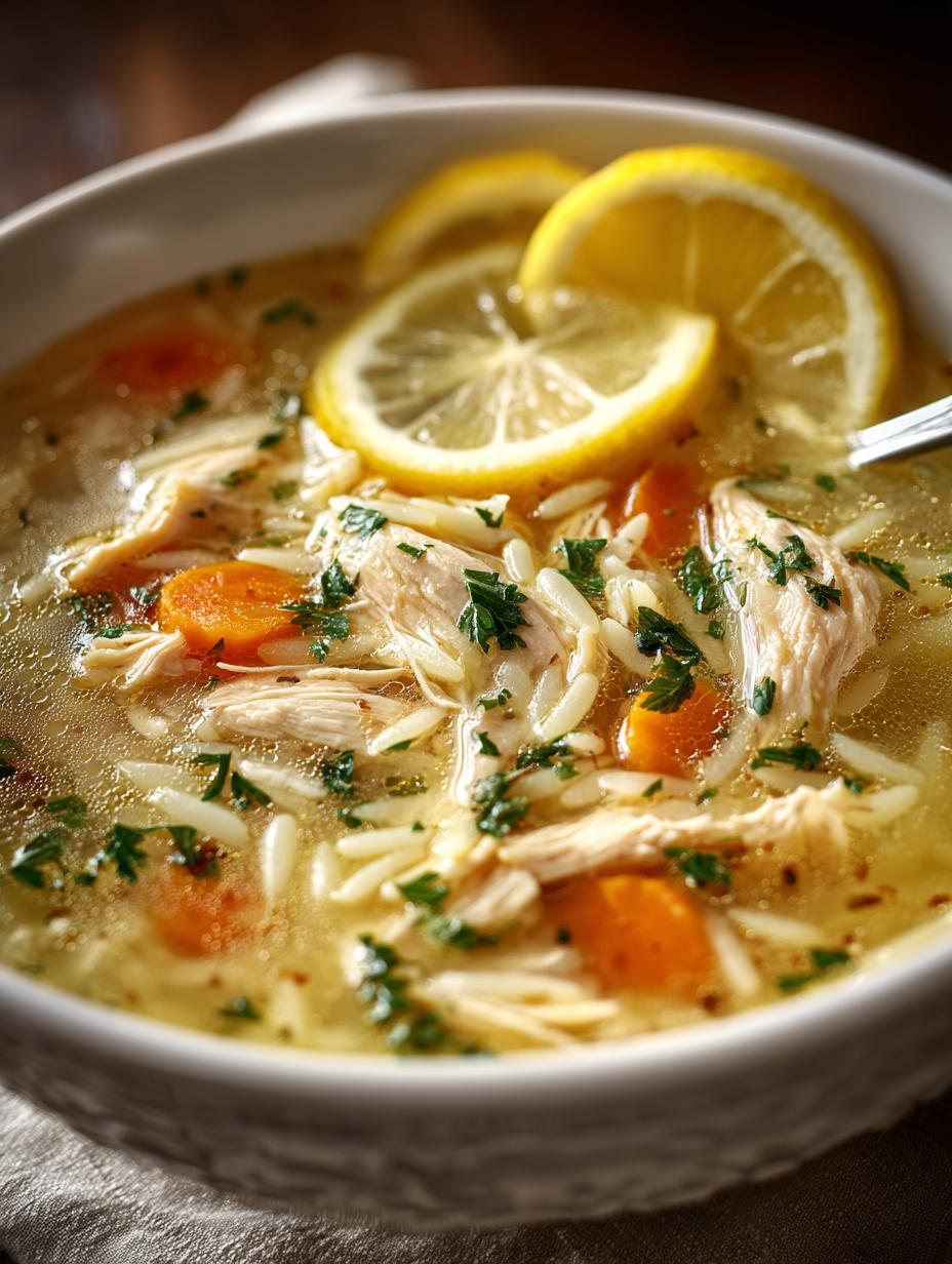 Lemon Chicken Orzo Soup