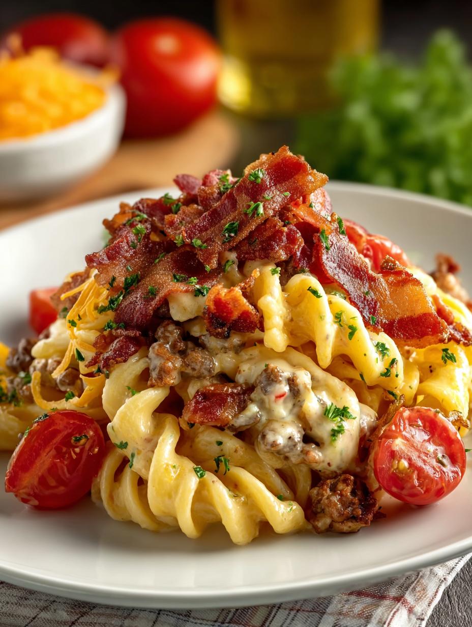 Loaded Bacon Cheeseburger Pasta