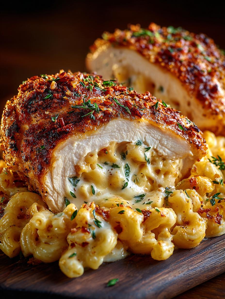 Mac Cheese Stuffed Chicken