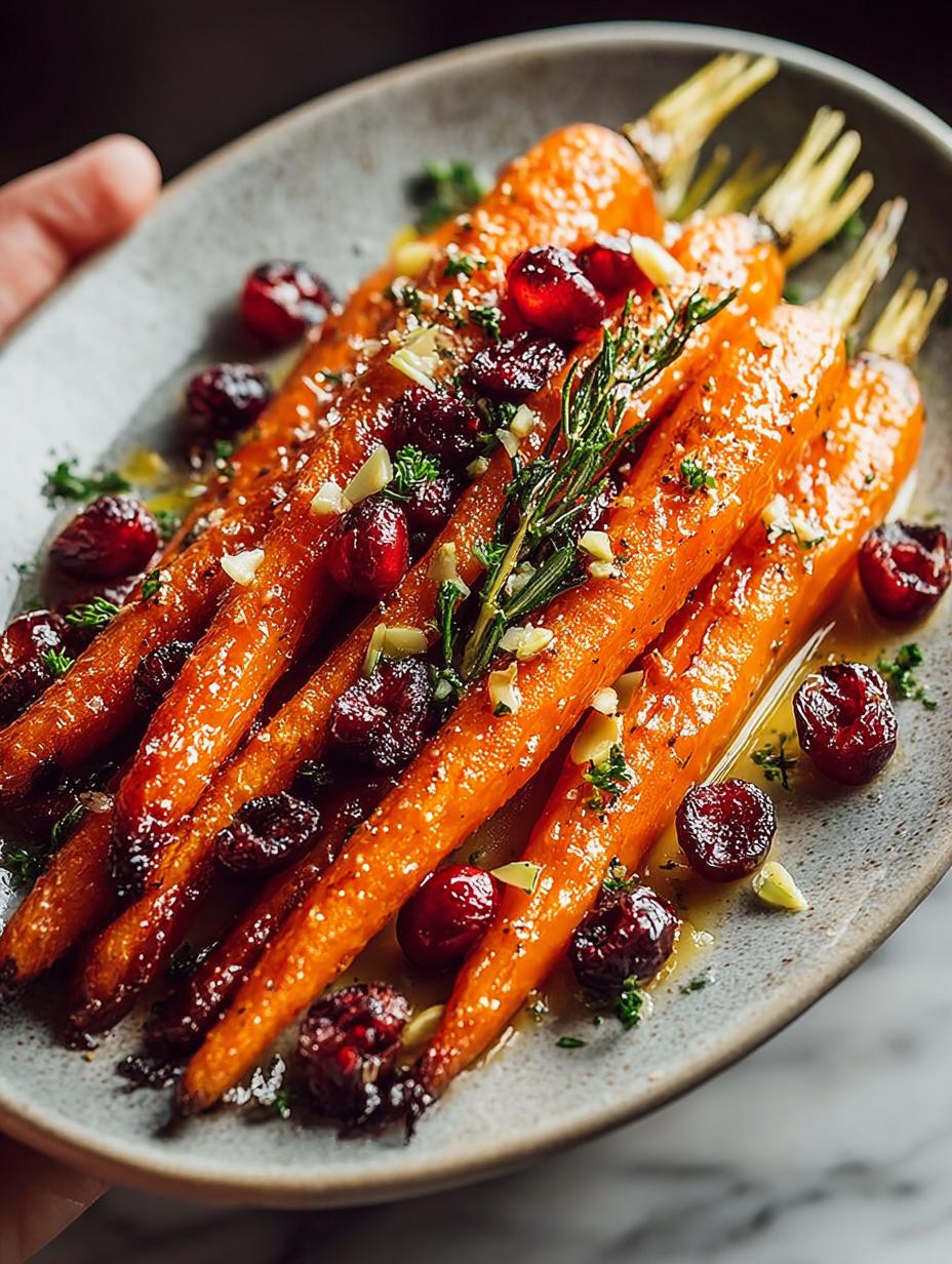 Maple Roasted Carrots with Cranberries and Harissa - Maple Roasted Carrots with - additional detail