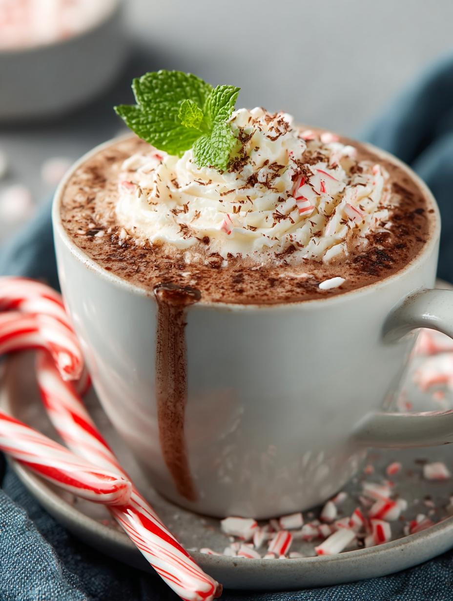 Delicious Peppermint Hot Chocolate with Creamy Bliss - Peppermint Hot Chocolate with - main visual representation