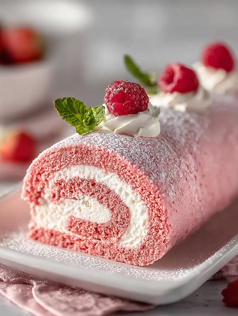 Pink Velvet Cake Roll