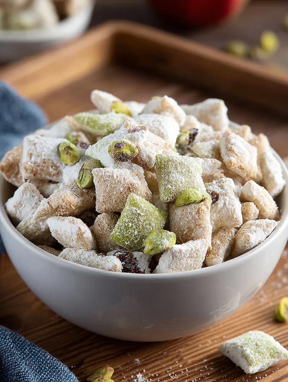 Irresistible Pistachio Puppy Chow: 6 Sweet Treats 5 Irresistible Pistachio Puppy Chow: 6 Sweet Treats - Pistachio Puppy Chow - main visual representation