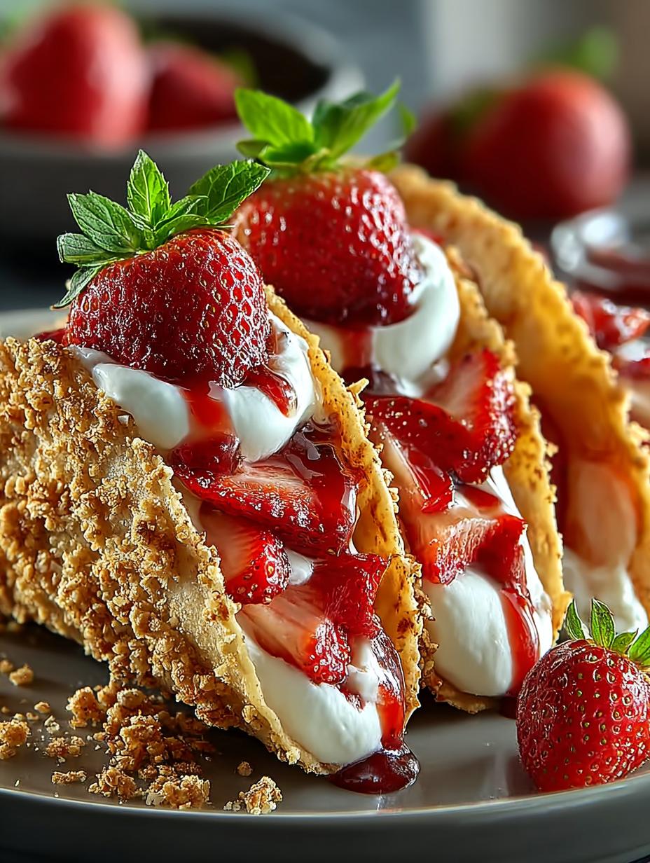 Delicious Strawberry Crunch Cheesecake Tacos Recipe - Strawberry Crunch Cheesecake Tacos - additional detail