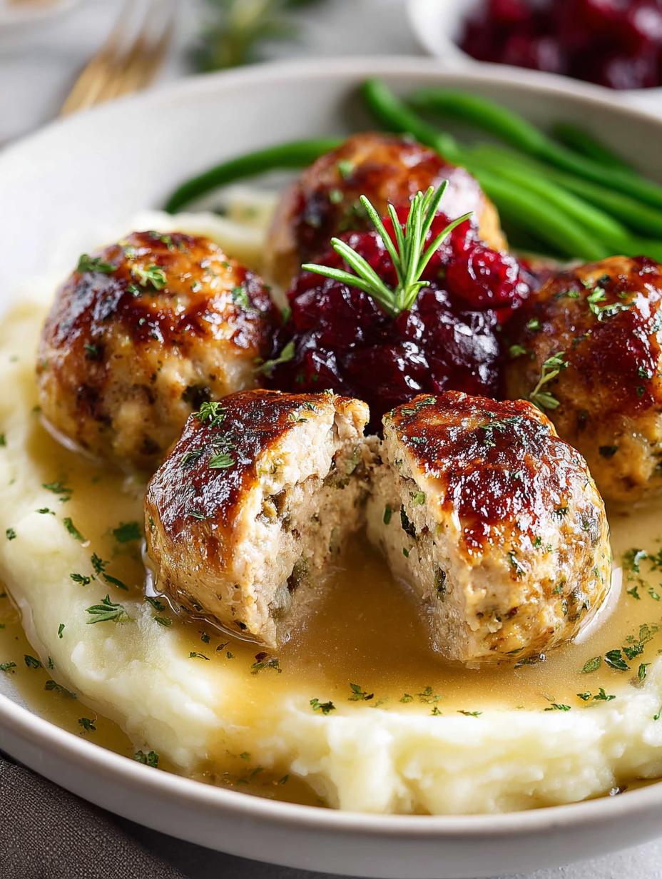 Turkey Stuffing Meatballs