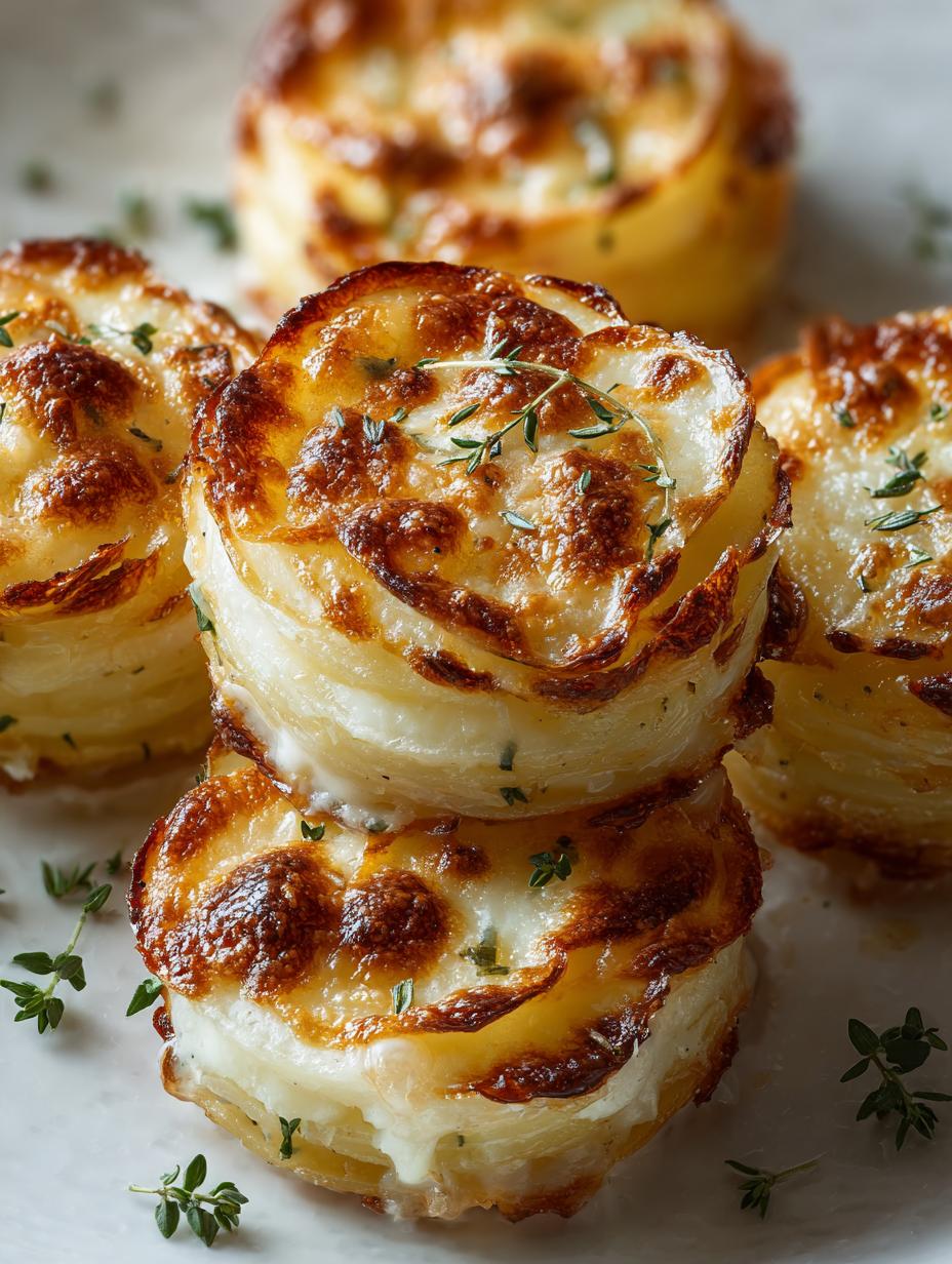 7 Cheesy Mini Potato Gratin Stacks for Comforting Bliss - ?utm Source=rss&utm Medium=rss&utm Campaign=cheesy - additional detail