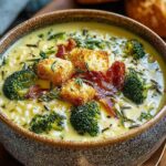 Broccoli Cheddar Orzo Soup