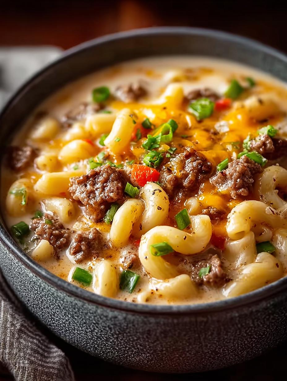 Delicious Cheeseburger Macaroni Soup for Cozy Nights - Cheeseburger Macaroni Soup - main visual representation