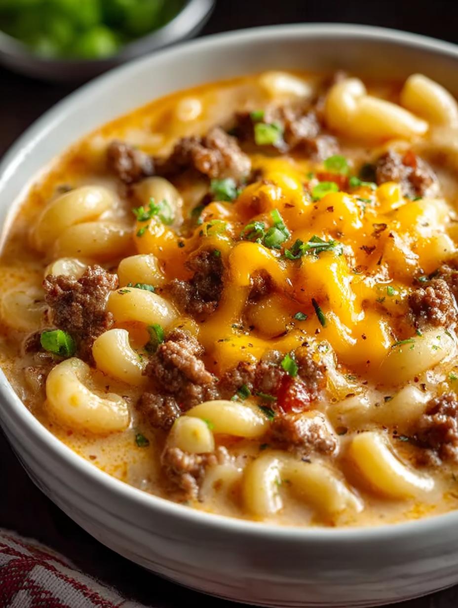 Delicious Cheeseburger Macaroni Soup for Cozy Nights - Cheeseburger Macaroni Soup - additional detail