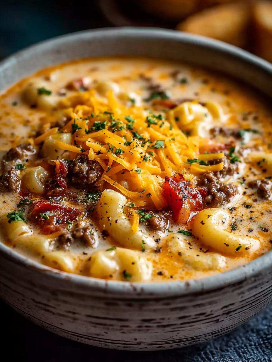 Cheeseburger Macaroni Soup