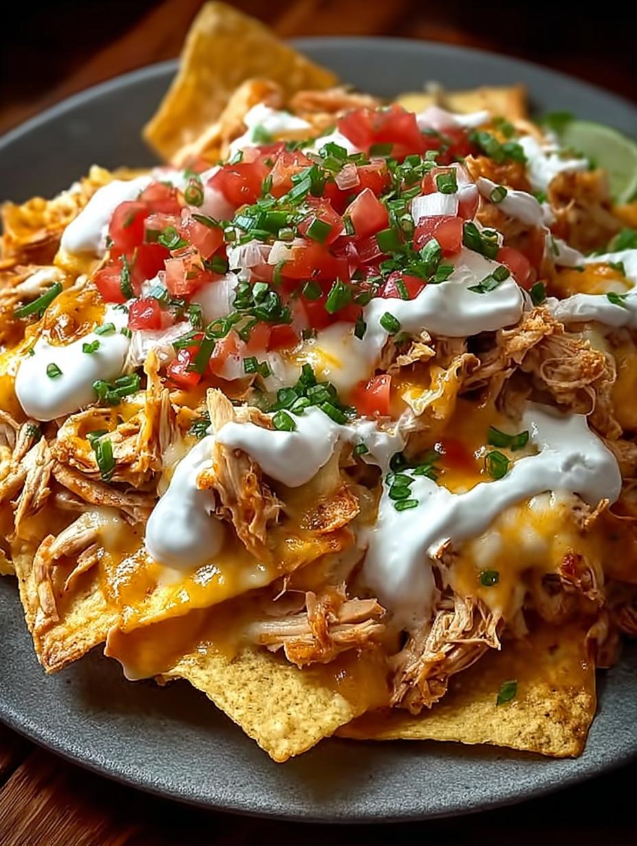 Crockpot Creamy Chicken Nachos