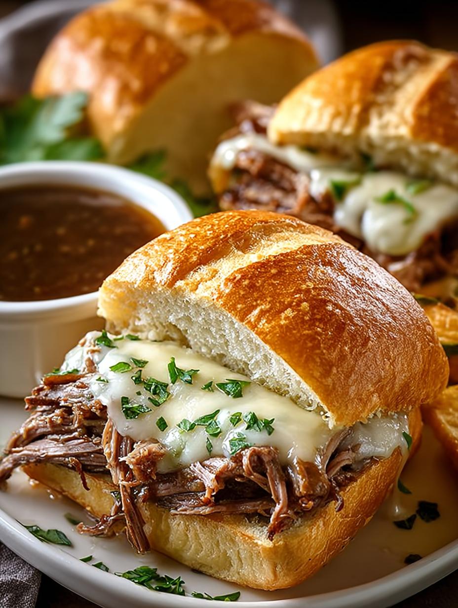 Crockpot French Dip Sandwiches