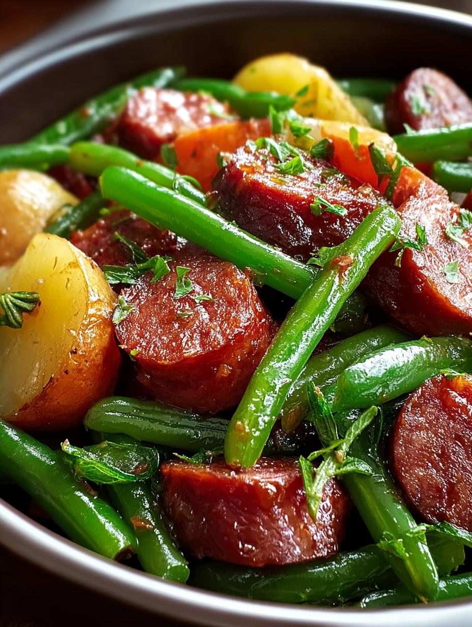 Delicious Crockpot Kielbasa Green Bean Comfort Dish 6 Delicious Crockpot Kielbasa Green Bean Comfort Dish - Crockpot Kielbasa Green Bean - additional detail