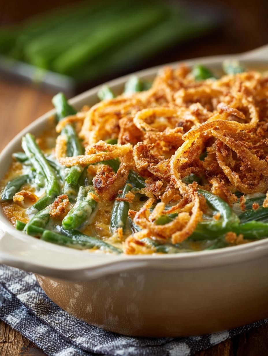 Delicious Green Bean Casserole Recipe for Holiday Feasts - Green Bean Casserole - main visual representation