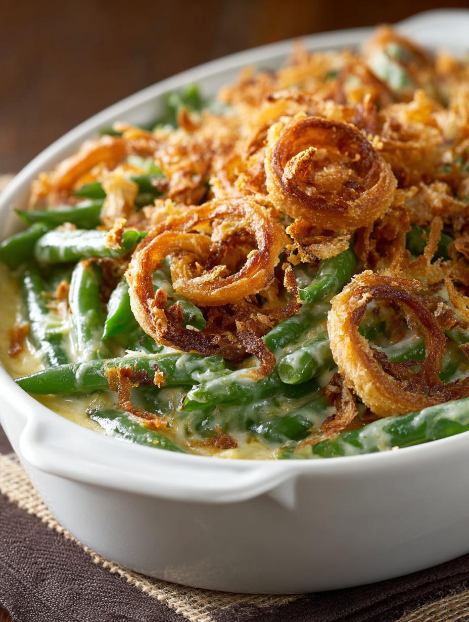 Delicious Green Bean Casserole Recipe for Holiday Feasts - Green Bean Casserole - additional detail