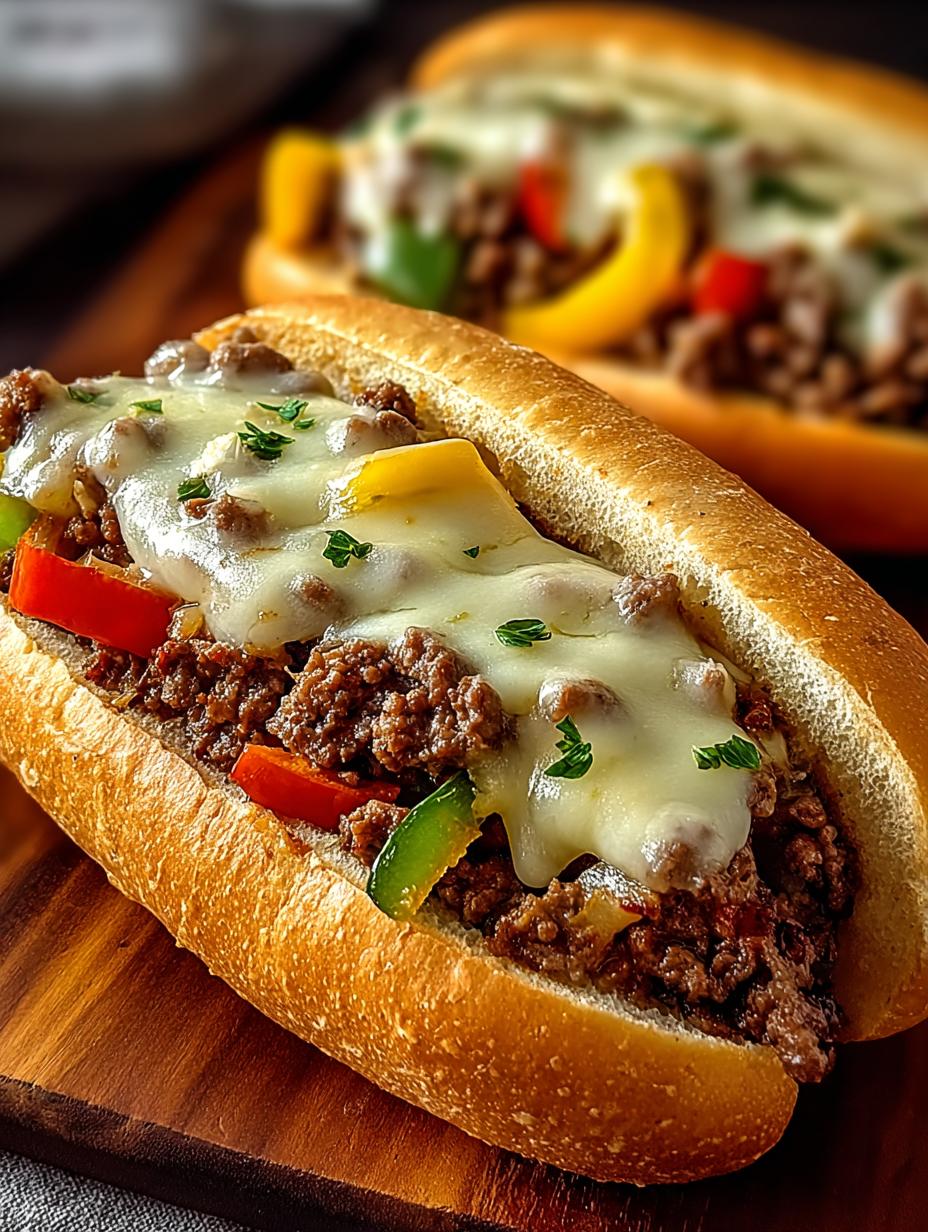 Ground Beef Philly Cheesesteaks