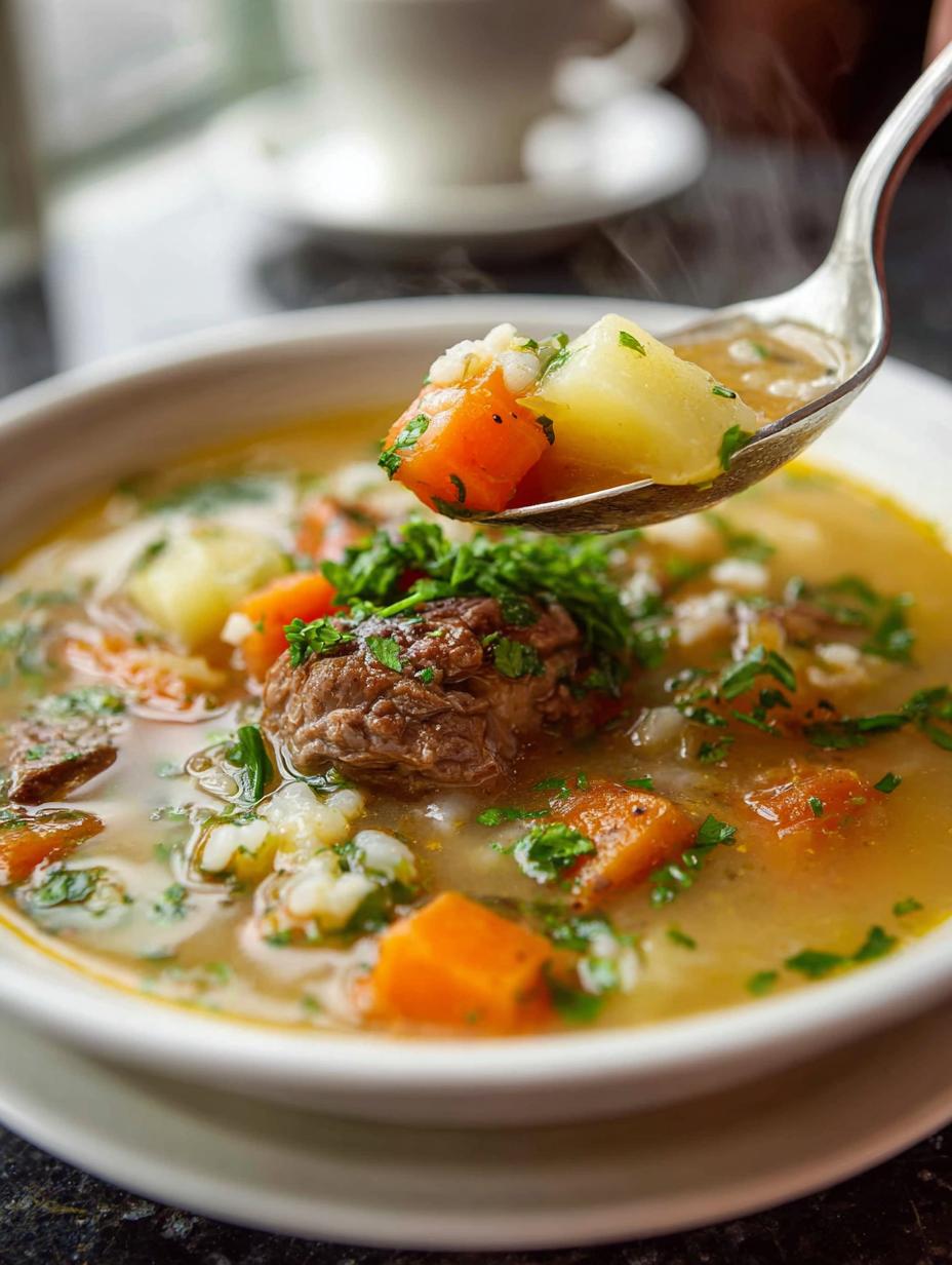 Hearty Scotch Broth with Lamb and Vegetables Recipe - Hearty Scotch Broth with - main visual representation