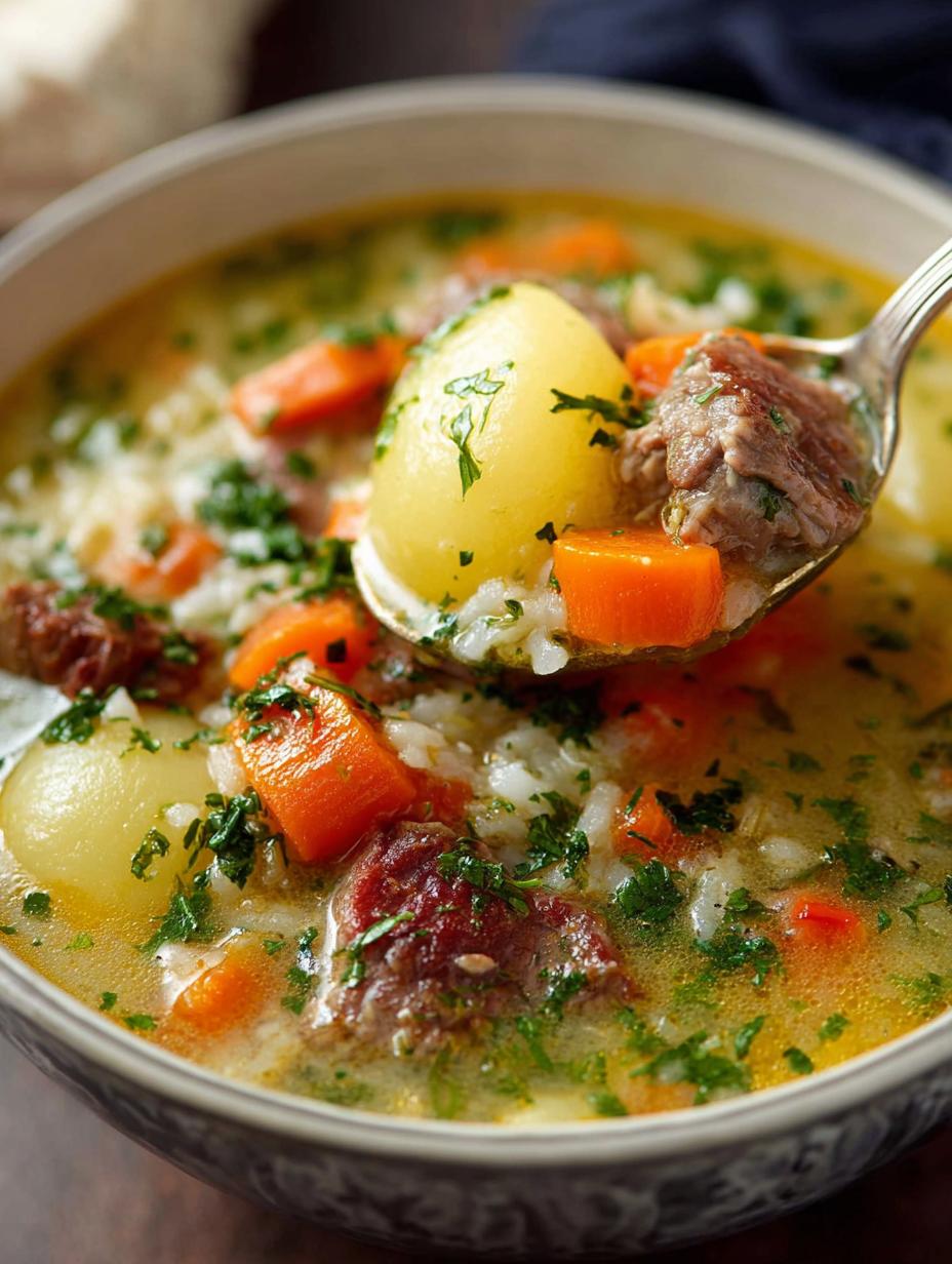 Hearty Scotch Broth with Lamb and Vegetables Recipe - Hearty Scotch Broth with - additional detail