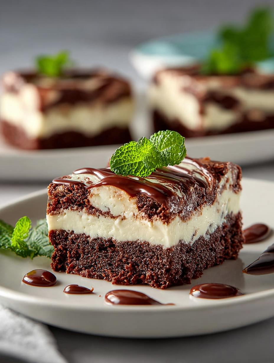 Mint Cheesecake Swirl Brownies