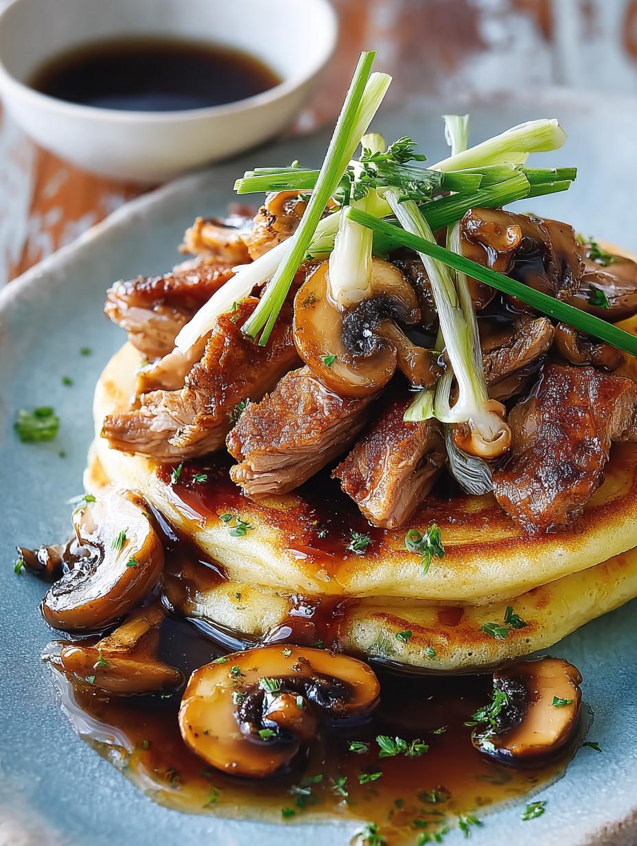 Mushroom Duck Pancakes