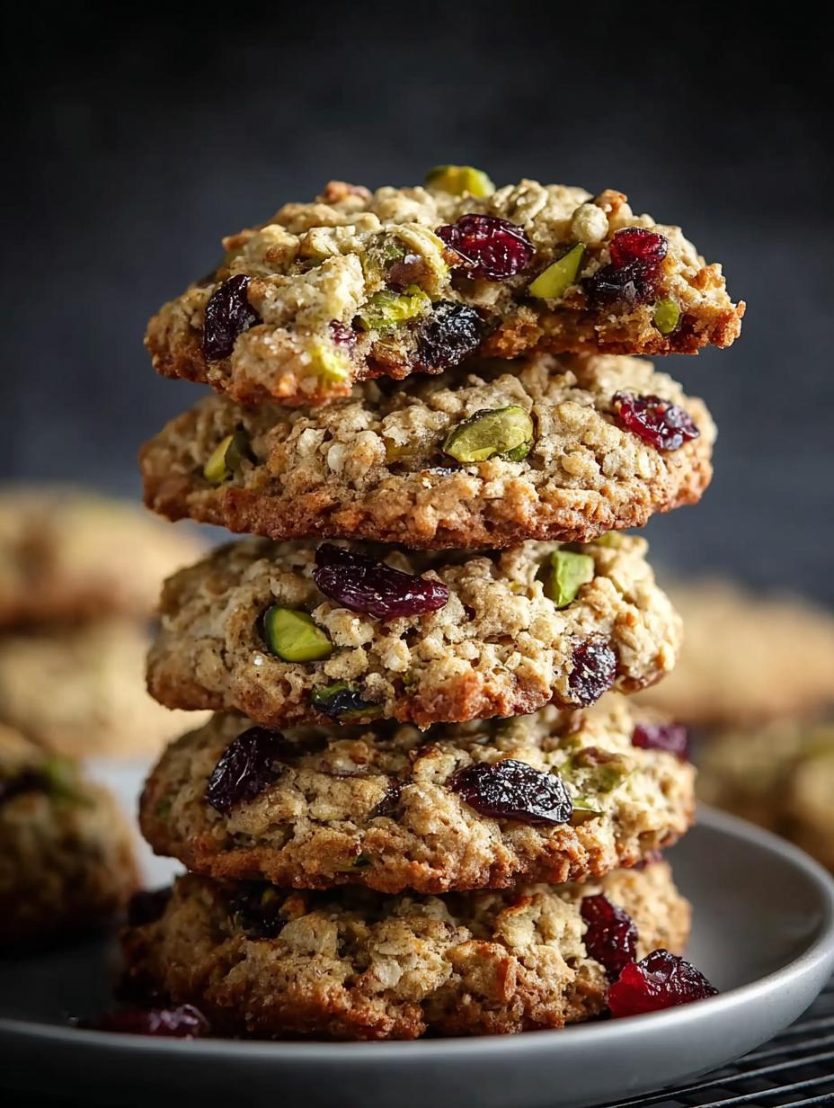 Pistachio Cranberry Oatmeal Cookies