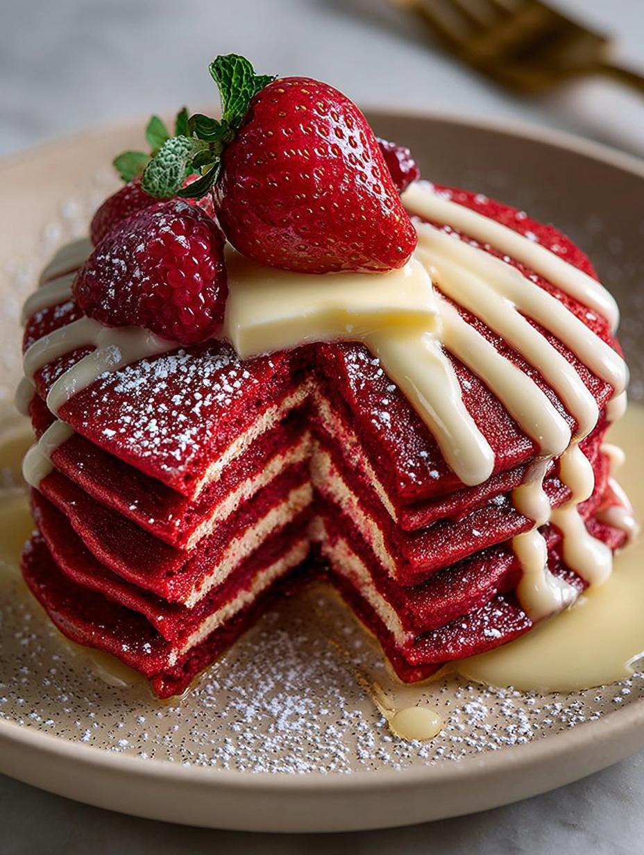 Red Velvet Pancakes For A Romantic Breakfast Delight 6 Red Velvet Pancakes For A Romantic Breakfast Delight - Red Velvet Pancakes For - additional detail