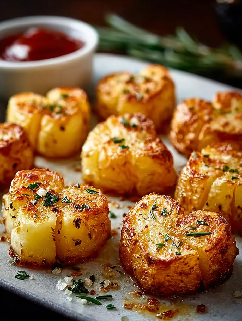 Irresistible roasted potatoes crispy and golden on a baking sheet