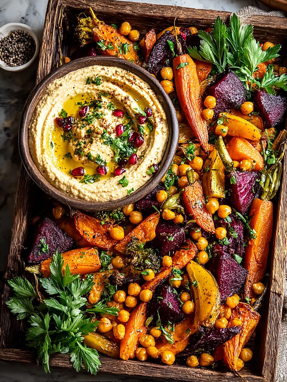 Vibrant Roasted Vegetable Hummus Platter Delight - Roasted Vegetable Hummus Platter - additional detail